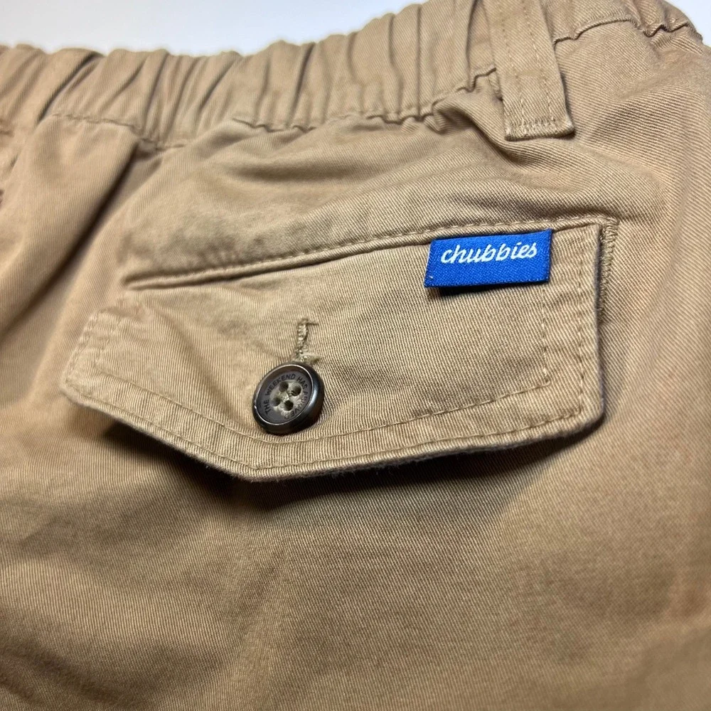 Chubbies Originals Shorts Mens Large Tan Khaki 7 Inch Inseam Stretch Chino Twill - Picture 9 of 10